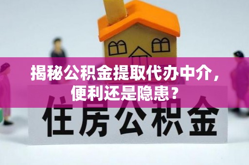 江城揭秘公积金提取代办中介，便利还是隐患？