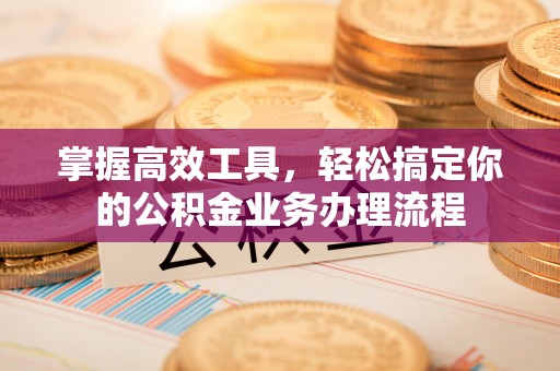 江城掌握高效工具，轻松搞定你的公积金业务办理流程