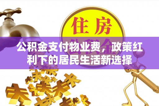 江城公积金支付物业费，政策红利下的居民生活新选择