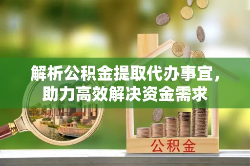 江城解析公积金提取代办事宜，助力高效解决资金需求