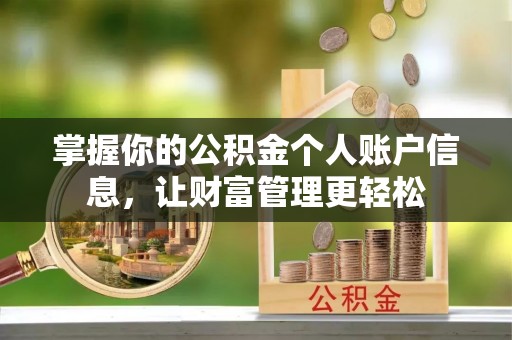 江城掌握你的公积金个人账户信息，让财富管理更轻松