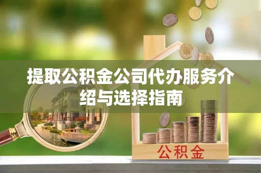 江城提取公积金公司代办服务介绍与选择指南