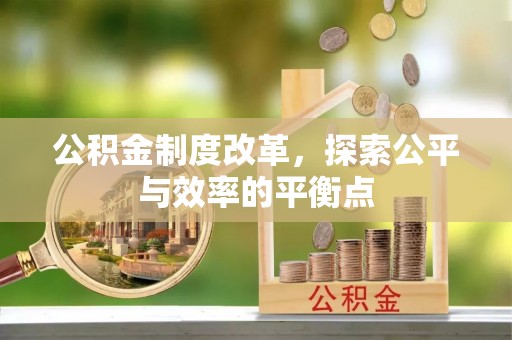 江城公积金制度改革，探索公平与效率的平衡点